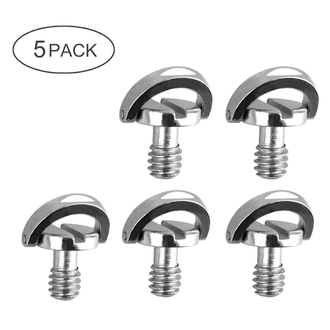 5 Pack 1/4inch Quick Release Plate Mounting Screw D-ring D Shaft QR Screw Adapter Mount for DSLR Camera Tripod Monopod QR Plate ► Photo 1/6