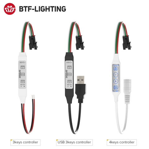 WS2812B WS2811 Controller USB Mini 3 keys 4 keys for Pixel LED Strip Light SP002E WS2812 LED Light Strip Power Bank TV DC5V-24V ► Photo 1/6