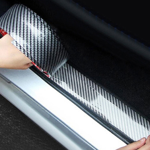 1M Carbon Fiber Rubber Moulding Strip Soft Black Trim Bumper Strip DIY Door Sill Protector Edge Guard Car Stickers Car Styling ► Photo 1/6