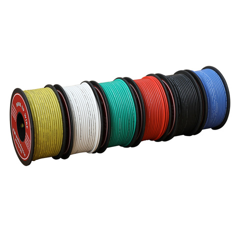 30m/Roll Electrical Wire UL3132 26AWG Soft Silicone Insulator Stranded Hook-up Wire Tinned Copper 300V 6Colors for DIY Toys Lamp ► Photo 1/6