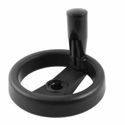 Black Plastic Two Spoke 12mmx100mm Industrial Handwheel w Revolving Handle ► Photo 1/3