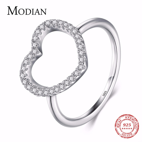 2022 New Design Fashion Solid 925 Sterling Silver Heart Shape Classic Love Ring 5A Zircon Finger Rings For Women Engagement Jewe ► Photo 1/6