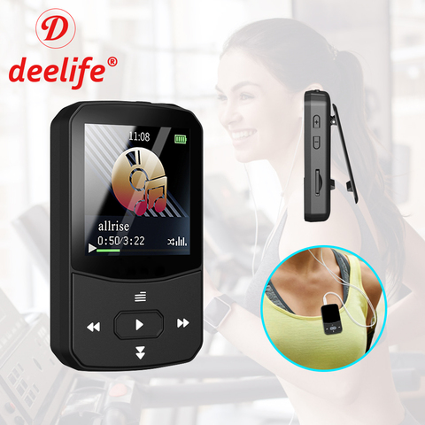 Deelife Mini Clip MP3 Player Bluetooth with FM Radio Music Play for Running Recording E-Book Video Portable Sport MP 3 player ► Photo 1/6