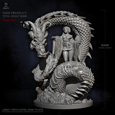H80mm Resin  Dragon and beauty model kits toy self-assembled TD-2476 ► Photo 1/5