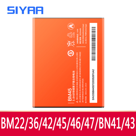 Original BM45 BM46 BM42 BN41 BN43 BM47 BM22 BM36 Battery For Xiaomi Redmi Note 4 4X 3 2 Redmi 3 3S 4X Mi5 Mi5S Batteries ► Photo 1/6
