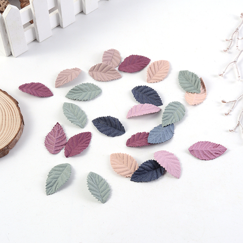 50Pcs/lot 3.5cmNew Autumn Color Leaves Artificial Flower DIY Handmade Wreath Scrapbook Wedding Home Decoration Gift Fake Flower ► Photo 1/6