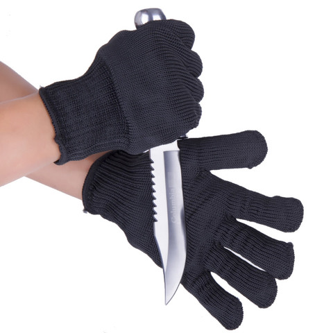 New 1 Pair Cut-Resistant Gloves Black/White Anti-Cutting Fishing Gloves For Butcher Worker Builder Kitchen Work Safety Gloves ► Photo 1/6