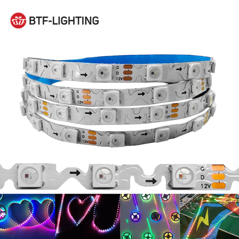 12V WS2812B S Shape Foldable Led Strip Light for DIY 1m 60leds 6mm PCB Individually Addressable Dream Color 5050 RGB Pixels Tap ► Photo 1/2