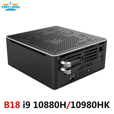 Newest Mini PC Intel i9 10880H i9 10980HK 2*DDR4 2*M.2 PCIE+1*2.5''SATA Graphics 630 Gaming Silence PC HDMI DP AC WiFi BT ► Photo 1/6