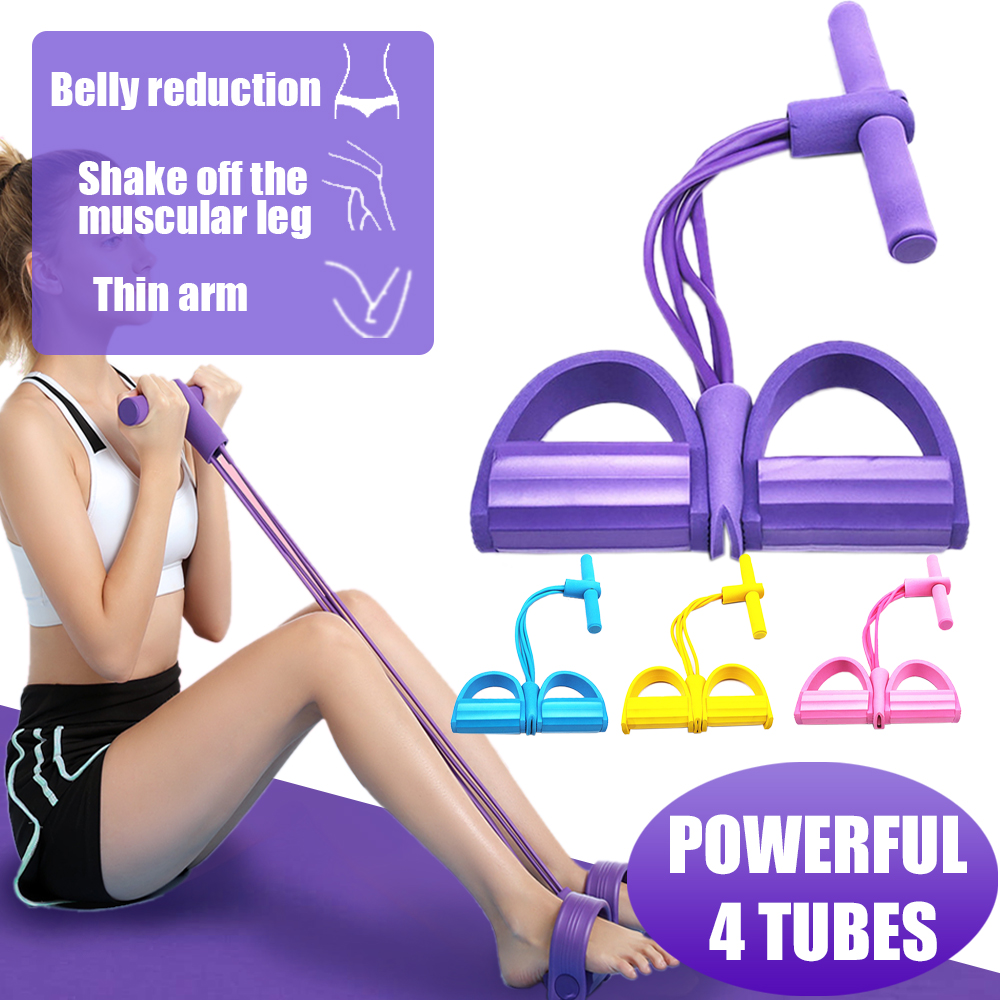 Tension Rope 4 Tube Puller Pedal Ankle Abdominal Exerciser Fitness Elastic Sit  Up Pull Rope Training Equipment Home Gym Sport - Price history & Review, AliExpress Seller - WekAut Fitness Official Store