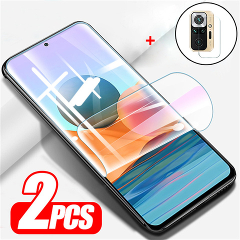 2 pcs hydrogel film+camera glass for redmi note10 pro screen protector note10s xiaomi redmi note-10 5g hidrogel redmi note 10pro ► Photo 1/6