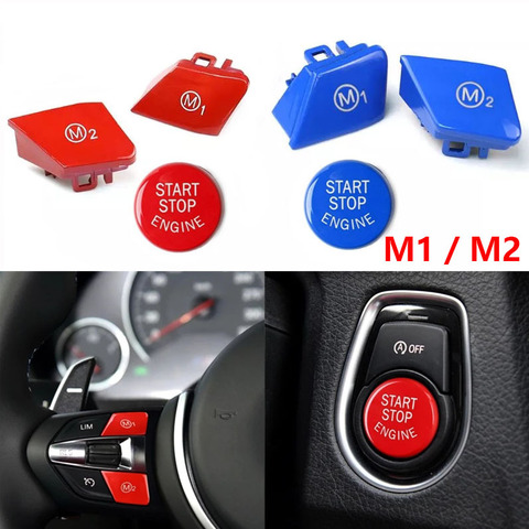 Car Steering Wheel M1 M2 Mode Button With Start Engine Switch Button For BMW M3 M4 M5 M6 X5M X6M F10 F15 F16 F30 F34 F36 M Sport ► Photo 1/5