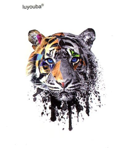 Color Tiger waterproof temporary tattoos Men  Fake Tattoo Body Tattoo Stickers Henna Tatoo women temporary tattoo ► Photo 1/2