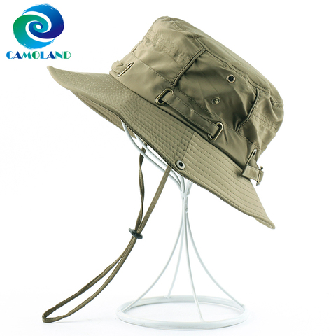 CAMOLAND UPF 50+ Summer Sun Hat For Women Men Outdoor UV Protection Fishing Hiking Caps Male Casual Bucket Beach Cap ► Photo 1/6