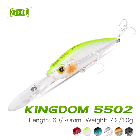 Kingdom Crank Minnow Fishing Lure 60mm 70mm Suspending Wobblers Long lip Hard Rattlin Lures For Bass Pike Perch Pesca Trolling ► Photo 1/6