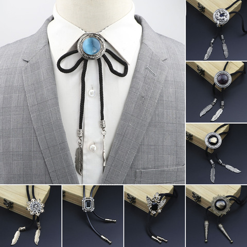 Oval New Trendy Mint Green Black Bolo Tie Western Cowboy Dress Shirt Accessory Jewelry Bolo-ties Necktie Necklace Gift For Men ► Photo 1/6