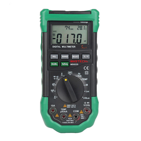 Mastech MS8229 Auto range Digital Multimeter DMM Meter 5 in 1 Multitester Light Sound Level Temperature Humidity Tester ► Photo 1/5