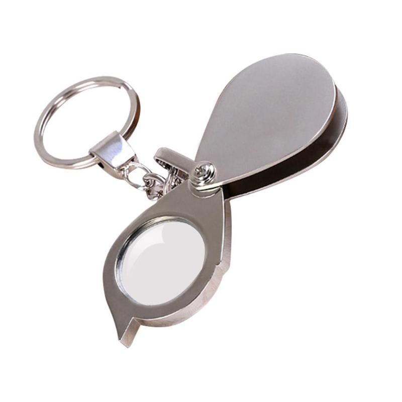 35x22mm 10x Mini Pocket Black Microscope Led Fold Eye Jewelry Loupe Pull  Type Jewelry Magnifier With