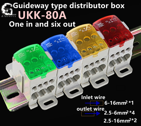 1PCS UKK80A UKK125A UKK160A UKK250A UKK400A UKK500A Connector Terminal Block 1 In Many Out Din Rail Distribution Box ukk-80a ► Photo 1/6