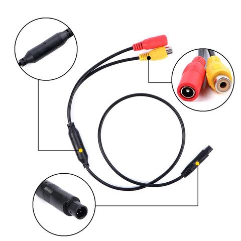 Universal 4-Pin Male Backup Reverse Camera Car To CVBS RCA Female Connector Signal Power Adapter Wire Harness Audio Cables ► Photo 1/6