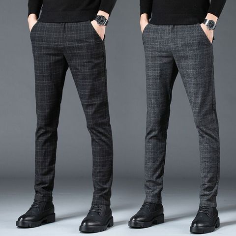 2022 plaid pants men Spring casual Slim Straight Pant New Fashion Business Men Casual Pants male Trousers 38 ► Photo 1/6