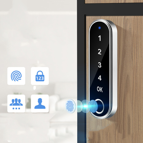 Fingerprint Smart Cabinet Lock Password Drawer Office File Smart Lock Digits Electronic Smart Door Lock AA Battery USB Backup ► Photo 1/6