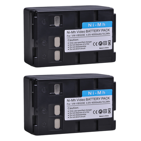 4000mAh Rechargeable Ni-MH Battery For Panasonic HHR-V212 P-V212 VW-VBS20E VW-VBS10E VSB0200 P-V211 NV-VX10 RX11EG R500EN ► Photo 1/1