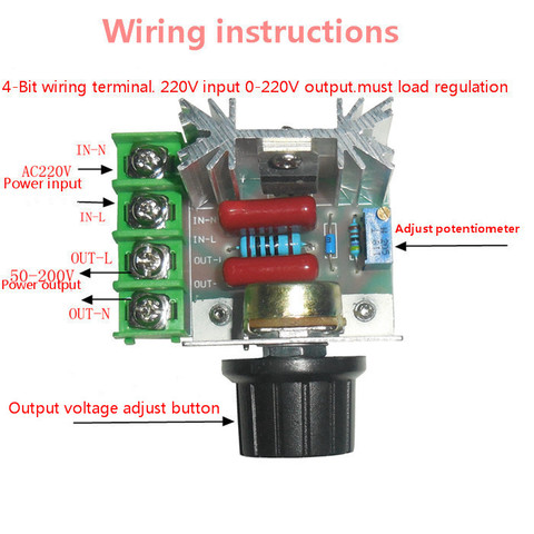 AC 220V 2000W SCR Voltage Regulator Dimming Dimmers Motor Speed Controller Thermostat Electronic Voltage Regulator Module ► Photo 1/6