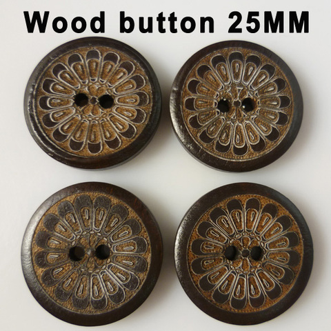 25PCS 25MM flowerS painting brown wooden buttons coat boots sewing  GARMENT clothes accessorR MCB-156 ► Photo 1/1