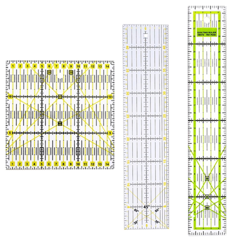 Nonvor 3Pcs/Set Acrylic Drawing Tools Ruler for DIY Patchwork Sewing Cutting Yardstick Craft Scale Fabric Cloth Ruler Set ► Photo 1/6