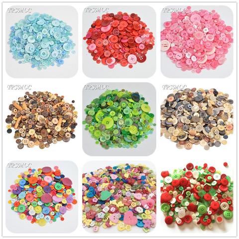 TPSMOC mix size 50 Gram DIY Making Hand Knitting doll's clothing Buttons Resin Promotions Mixed Sewing Scrapbook ► Photo 1/5