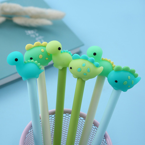 3 pcs/lot Kawaii Little Soft Silicone Dinosaur Gel Pen Ink Marker Pen School Office Writing Supply Stationery Escolar Papelaria ► Photo 1/5