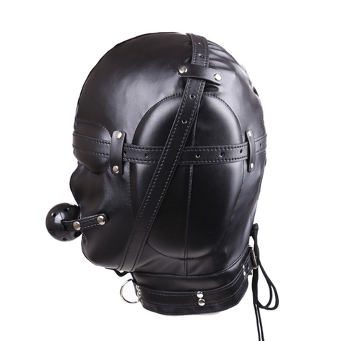2022 New BDSM Bondage Mask With hollow Mouth Gag SM Totally Enclosed Hood Sex Slave Head Hood Sex Toys For Couples Sex product ► Photo 1/6