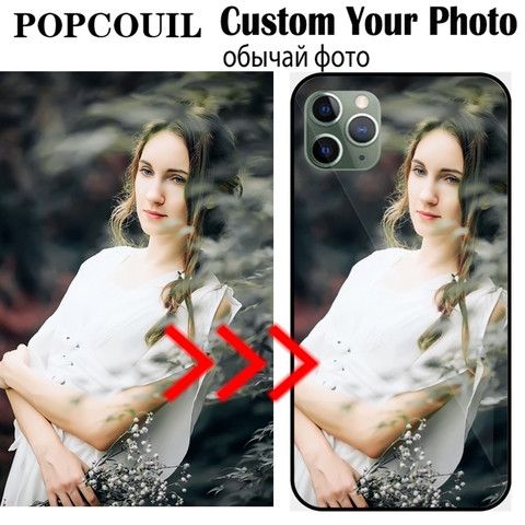 Custom Personalized Glass Phone Case For IPhone 6 6SP 7 8 Plus X 11 Pro XS MAX XR Cover Customized Design Picture Name Photo ► Photo 1/6