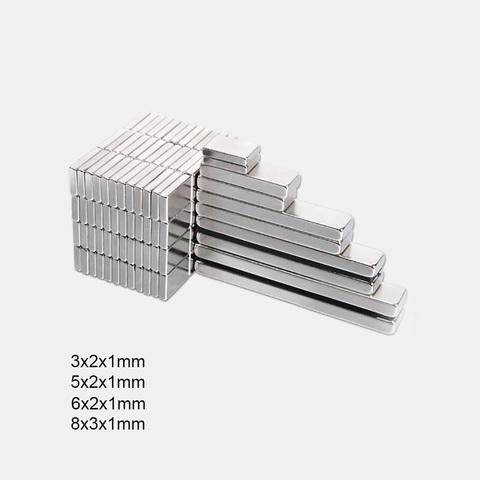 3x2x1 5X2x1   8x3x1 Small Block Magnets N35 3*2*1 Neodymium Magnet 5*2*1Permanent NdFeB Strong Powerful Magnetic 6*2*1 8*3*1 ► Photo 1/3