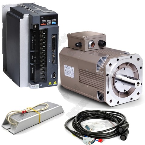 High Speed 8000rpm 3.7kw 5HP 23.3Nm AC Servo Spindle Motor Drive Kits 178mm 3PH 380V Constant Power CNC Lathe Milling Grinding ► Photo 1/6