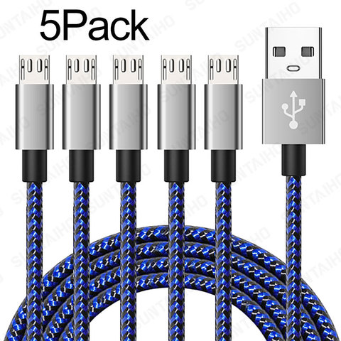 5Pack 2.4A Micro USB Cable For Xiaomi Redmi Huawei USB Fast Charge Phone Charging Wire Cable For Samsung Android Phone Charger ► Photo 1/6