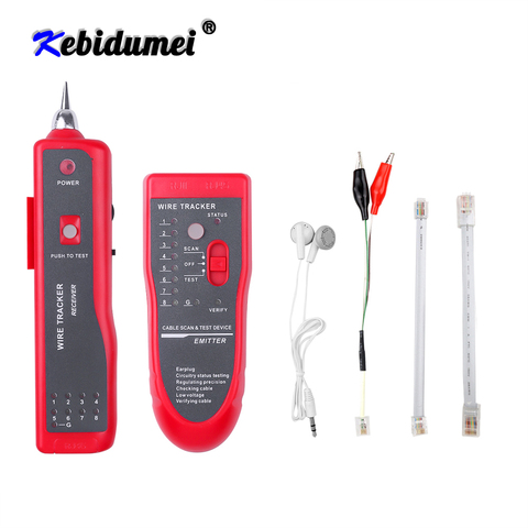 New RJ11 RJ45 Cat5 Cat6 Telephone Wire Tracker Tracer Toner Ethernet LAN Network Cable Tester Detector Line Finder Red Color ► Photo 1/6