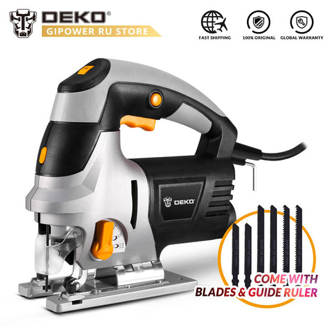 DEKO DKJS80Q1 800W Jig Saw Laser Guide 6 Variable Speed Electric Saw with 6 Pieces Blades, Metal Ruler, Allen Wrench Power Tools ► Photo 1/6