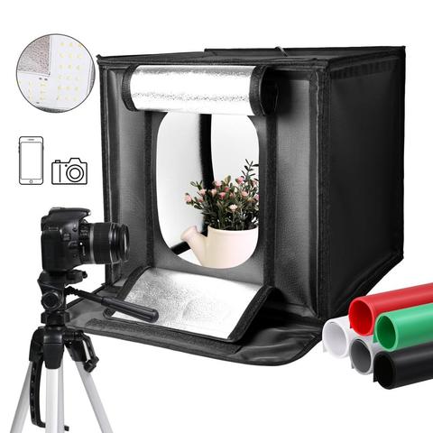 40x40CM Photo Light Studio Soft Boxes Portable Foldable Dimmable Photography Table Shooting Tents Kit With 3Pcs Background Board ► Photo 1/6