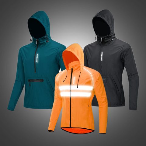 WOSAWE High Visibility Reflective Cycling Jacket Windproof Rain Resistant Running MTB Mountain Bike Windbreaker Bicycle Wear ► Photo 1/6