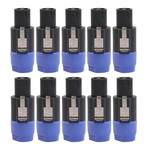 ALLOYSEED 10Pcs/Lot 4-Pole 4Pin NL4FC Connector Ohm Plug Speaker Audio Cable Plug Adapter 4 Pin Speakon Female Jack Accessories ► Photo 1/6