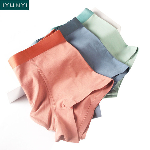 IYUNYI New Fashion Men Underwear Soft Sexy Solid Cotton Breathable Boxers Shorts U Convex Pouch Men Underpants Cuecas Panties ► Photo 1/6