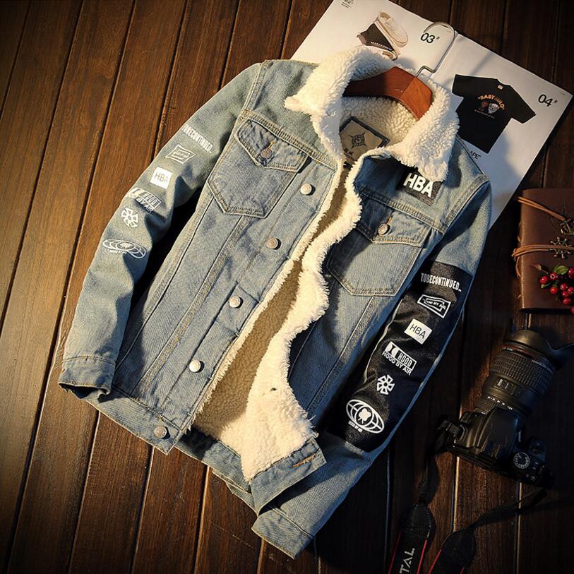 drop shipping 2022 new men jeans jacket and coats denim thick warm