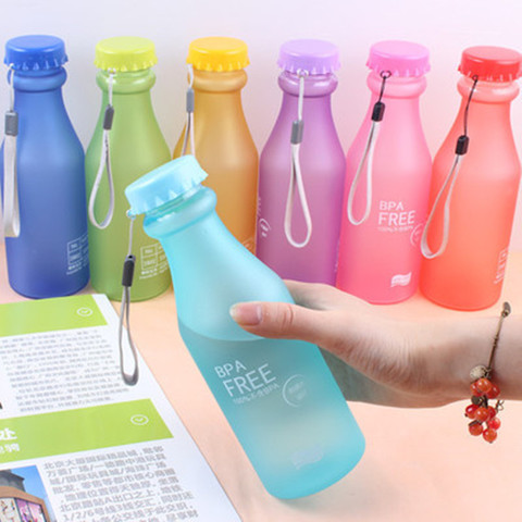 Candy Color Water Bottle Plastic Party Cup Matte Fall Resistant Drop Water Cup Sports Bottle For Travel Camping Accessories ► Photo 1/6