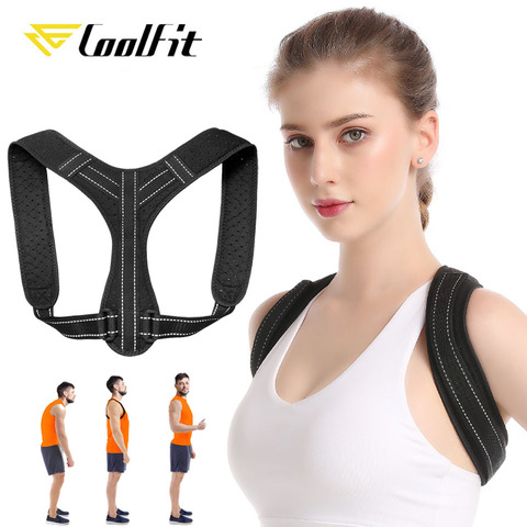 CoolFit Posture Corrector Adjustable Back Brace Shoulder Protector Belt Support for Men Women Gym Fitness Back Care Guard Strap ► Photo 1/6