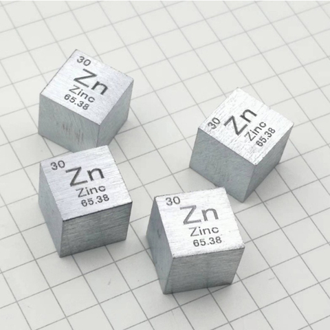 10*10*10mm Metallic Zinc Periodic Table Cube Zn 99.995% Pure Zinc Cube Wonderful Element Collection Craft ► Photo 1/3