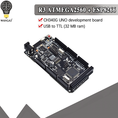 Mega2560 + WiFi R3 ATmega2560+ESP8266 32Mb memory USB-TTL CH340G Compatible for Arduino Mega NodeMCU WeMos Development board ► Photo 1/6