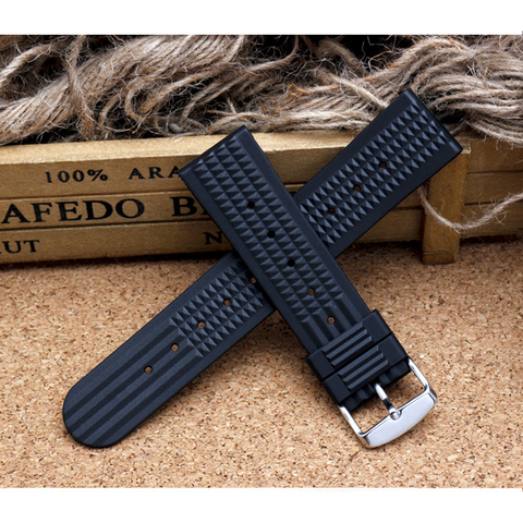 For Sharkey MM300 SBDX001/012/01 6105 SOFT Rubber Waffle Watch Band 20MM 22MM DIY Replace ► Photo 1/6