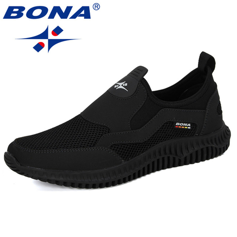 BONA Man New Running Shoes Super Light Men Mesh Knit Breathable Sneakers Outdoor Casual Shoes Jogging Tennis Sports Shoes ► Photo 1/6